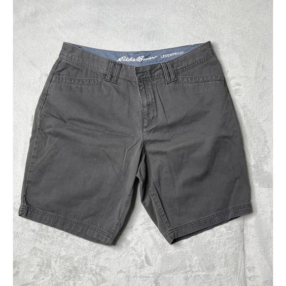 Eddie Bauer Pants - Eddie Bauer Shorts 12 Grey Chino Flat Front Casual Outdoors